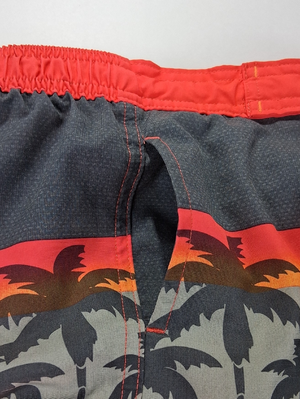 Boys Wonder Nation Swimming Trunks Size Medium (8) Sunset Palm - Red/Orange - Picture 9 of 10